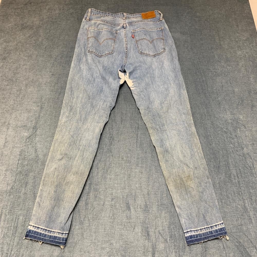 Levi's 731 Jeans Womens 30x30 Blue Denim Light Wash High Rise Skinny Leg Raw Hem